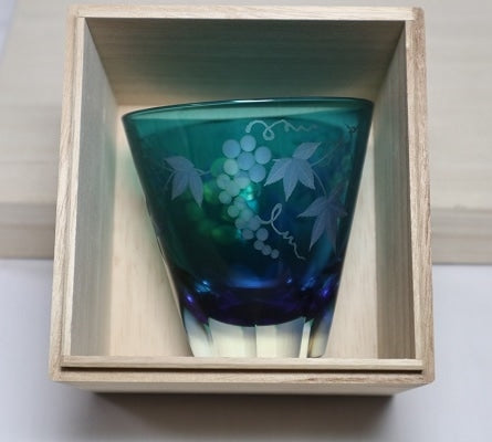 Nakakin粋彩切子 三層被せグラス 葡萄切子