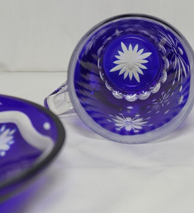 Nakakin Ikisai Kiriko Cup &amp; Saucer Edo Fireworks "Chrysanthemum"