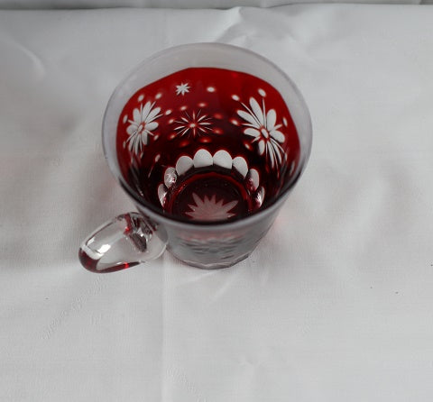 Nakakin Ikisai Kiriko Cup &amp; Saucer Edo Fireworks "Chrysanthemum"