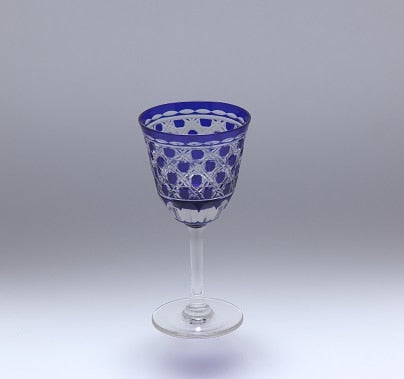 Nakakin Ikisai Kiriko Wine Glass Basket Weave Kiriko