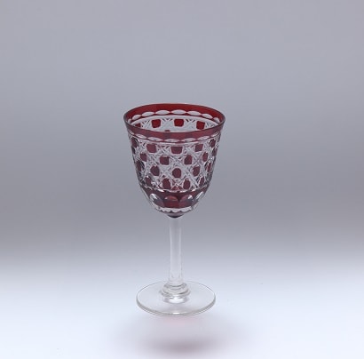 Nakakin Ikisai Kiriko Wine Glass Basket Weave Kiriko