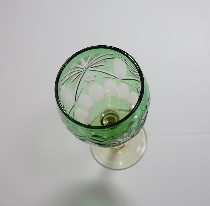 Nakakin Suisai Kiriko Wine Glass Butterfly