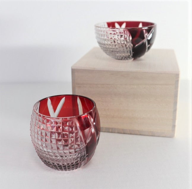 Edomae Sushi Cut Glass Sake Cups Flat Sake Cups Standing Sake Cups