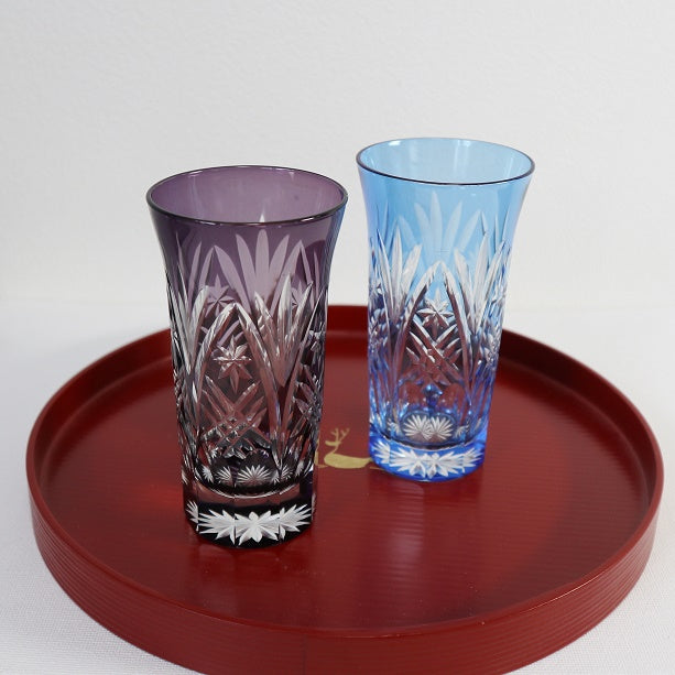 Nakakin Kiriko Beer Glasses, Seiyarai Kiriko Pair