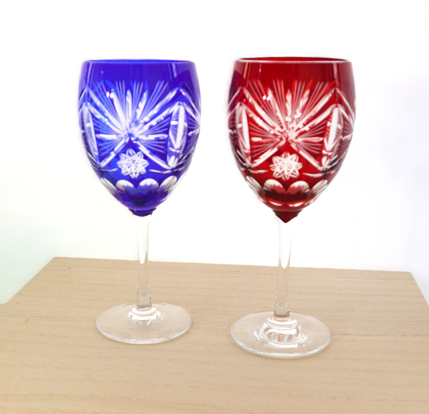 Nakakin Suisai Kiriko Wine Glass Butterfly