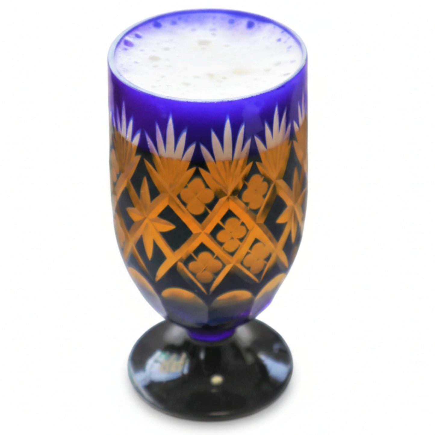 Nakakin Suisai Kiriko Black Base Beer Glasses Pair