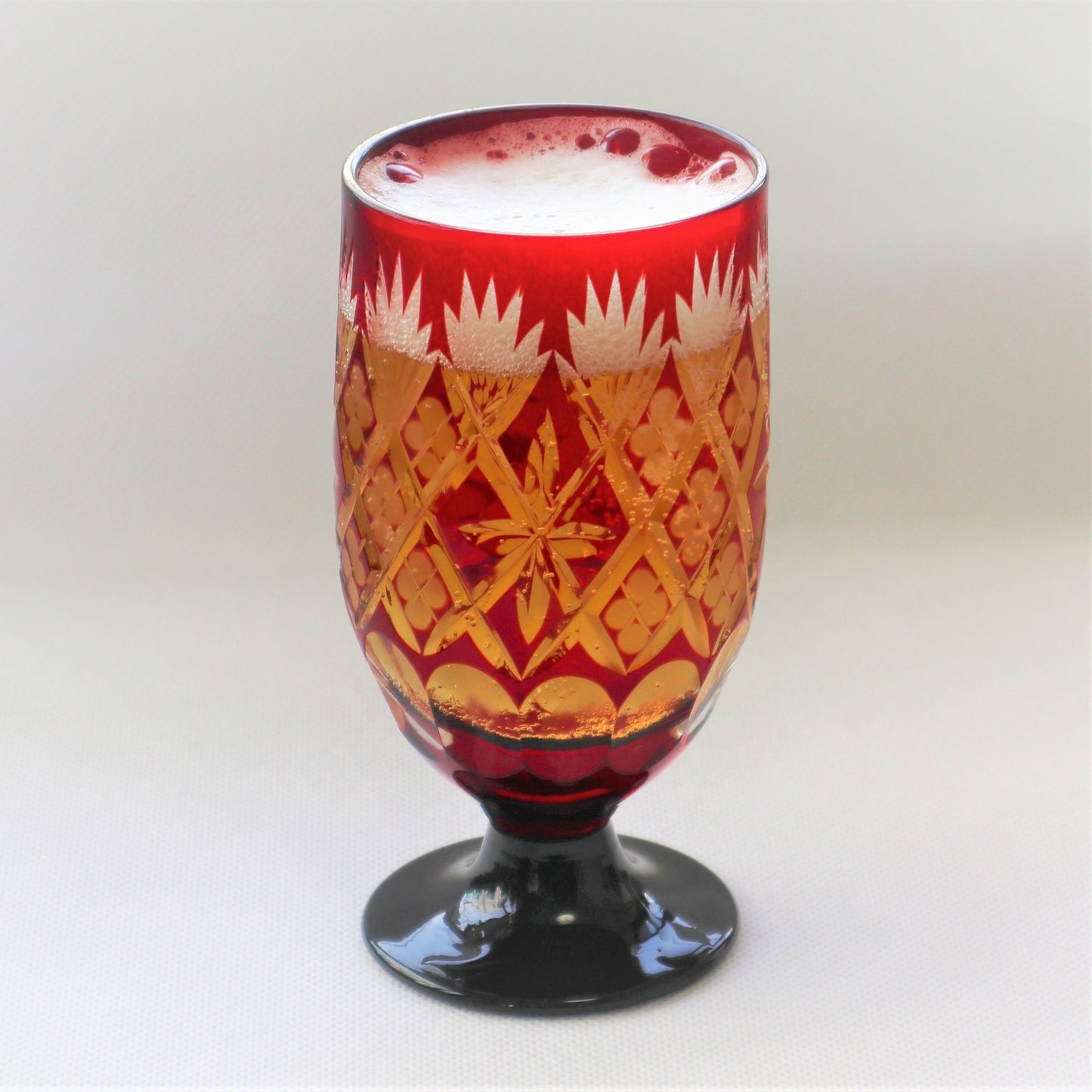 Nakakin Suisai Kiriko Black Base Beer Glasses Pair