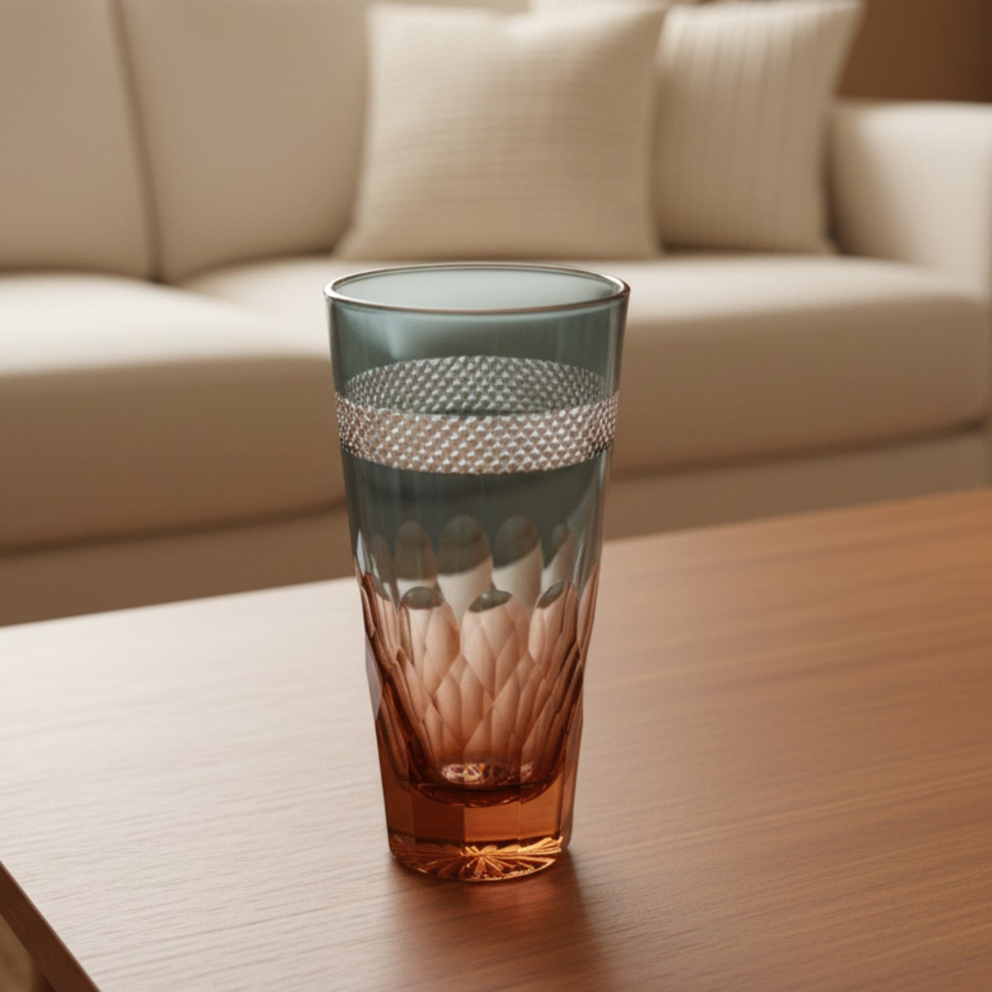 Nakakin Suisai Kiriko Upside-Down Fuji Tumbler Upside-Down Fuji Double Mica Large