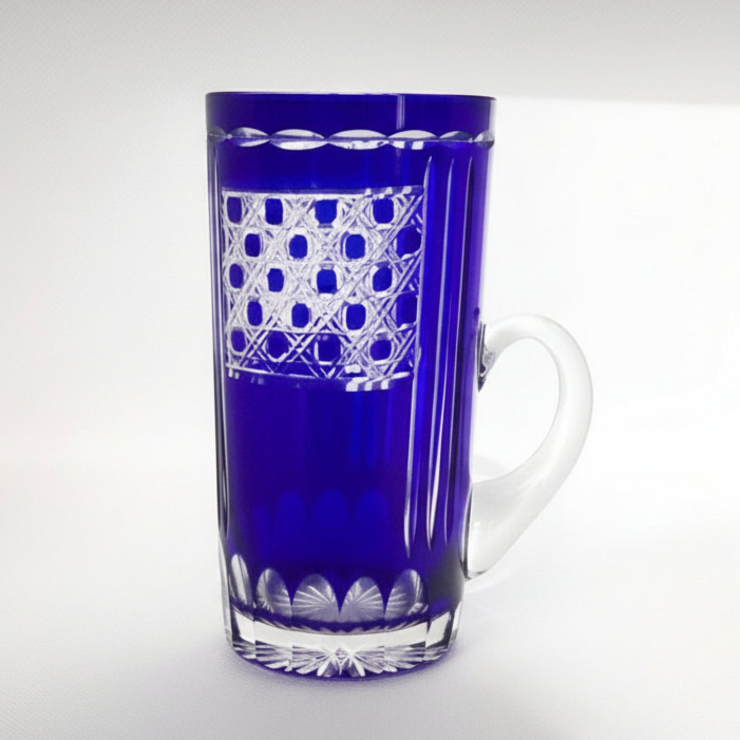 Nakakin Ikisai Kiriko Mug Glass Basket Weave Kiriko