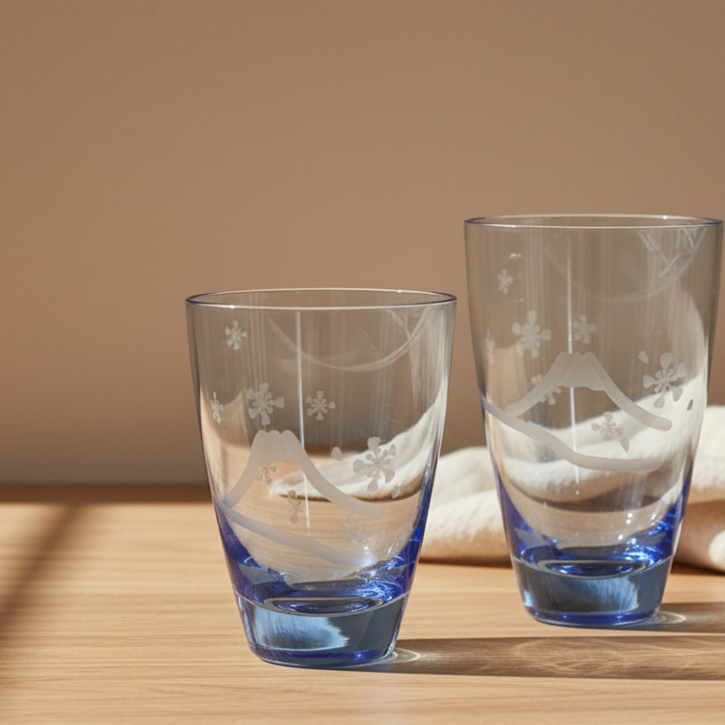 Nakakin Kiriko Parent and Child Tumbler Set Sakura Fuji