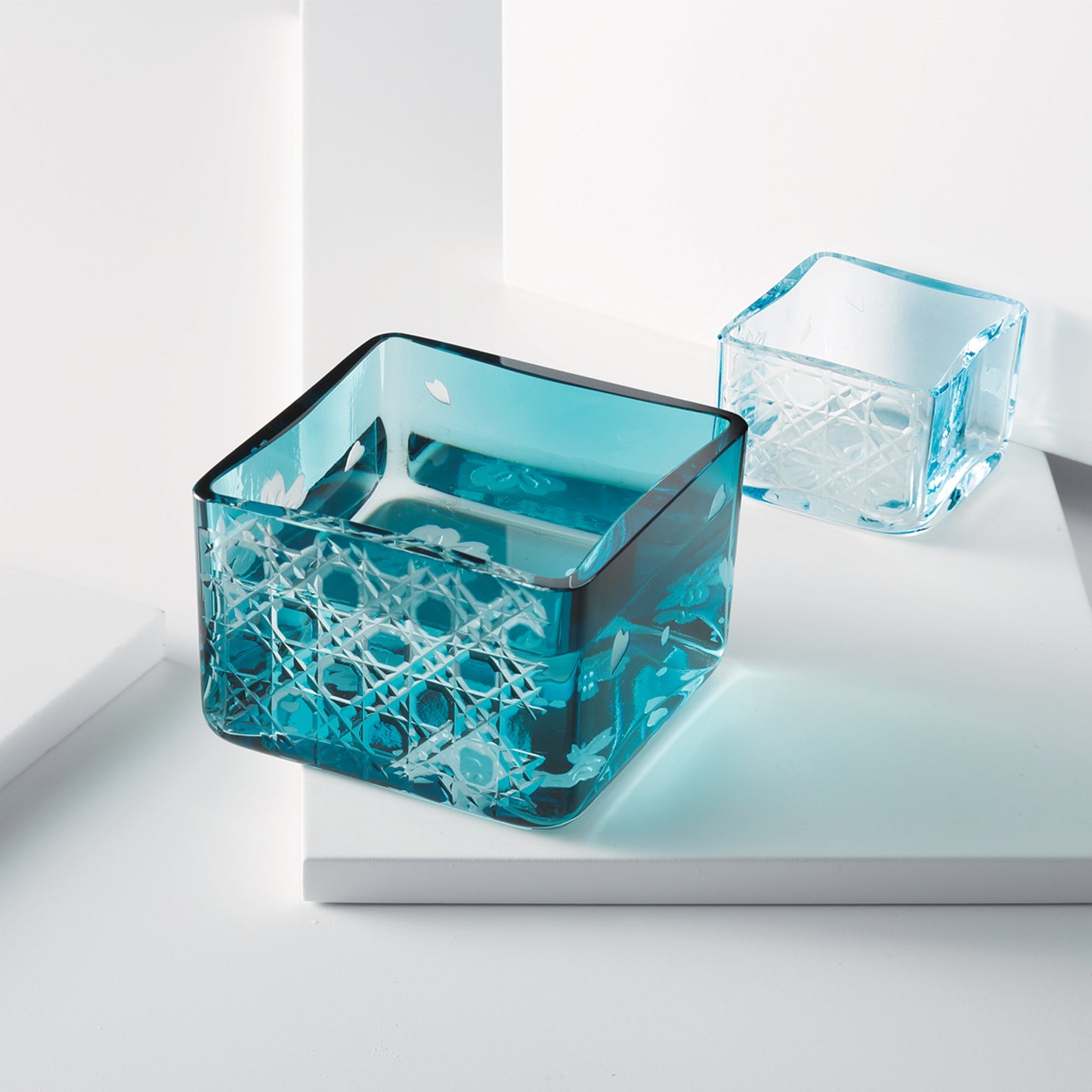 桝グラス　翠角彩　sui-kaku-sai